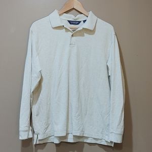 Men's Roundtree & Yorke long sleeve creme polo